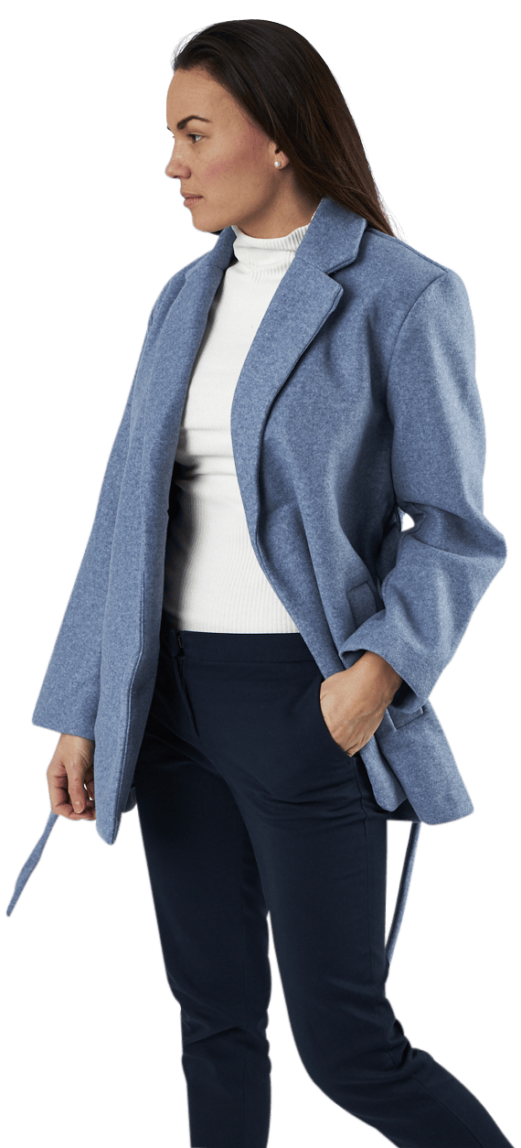 Trillion Belt Coatigan Pnt Blue