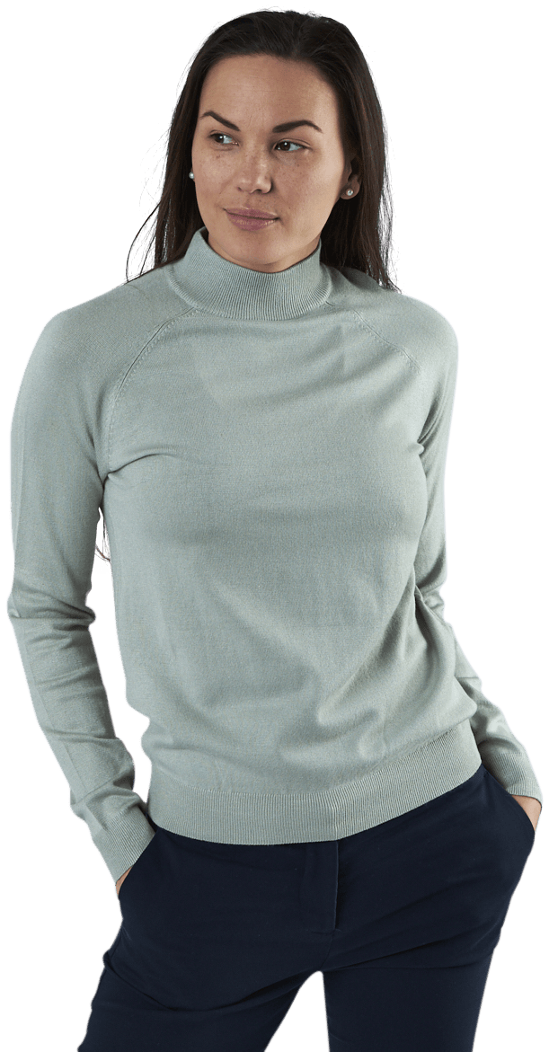 Esera Ls High Neck Knit Green