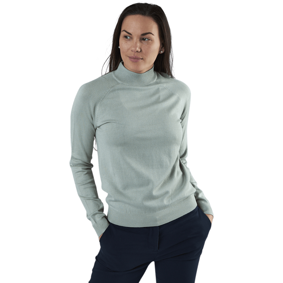 Esera Ls High Neck Knit Green