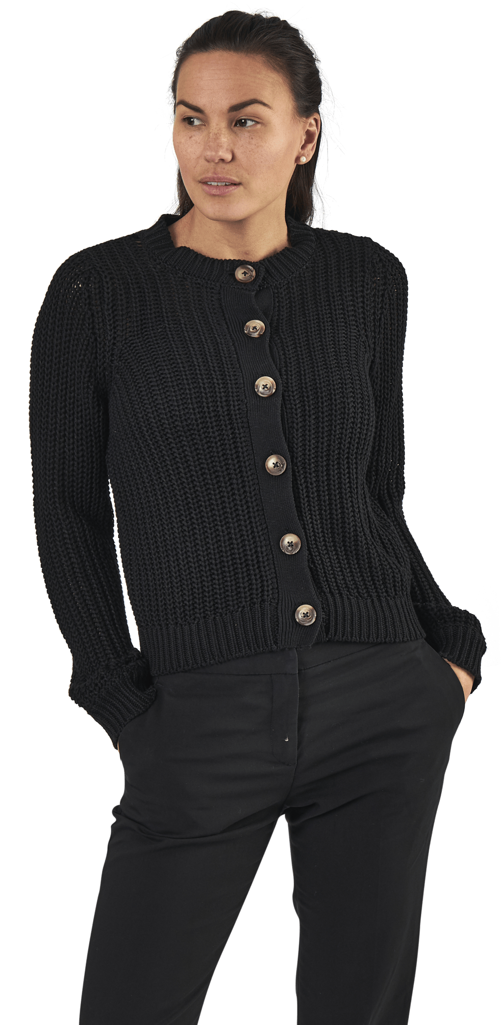 Petula Ls  Knit Cardigan Black - Bild 3