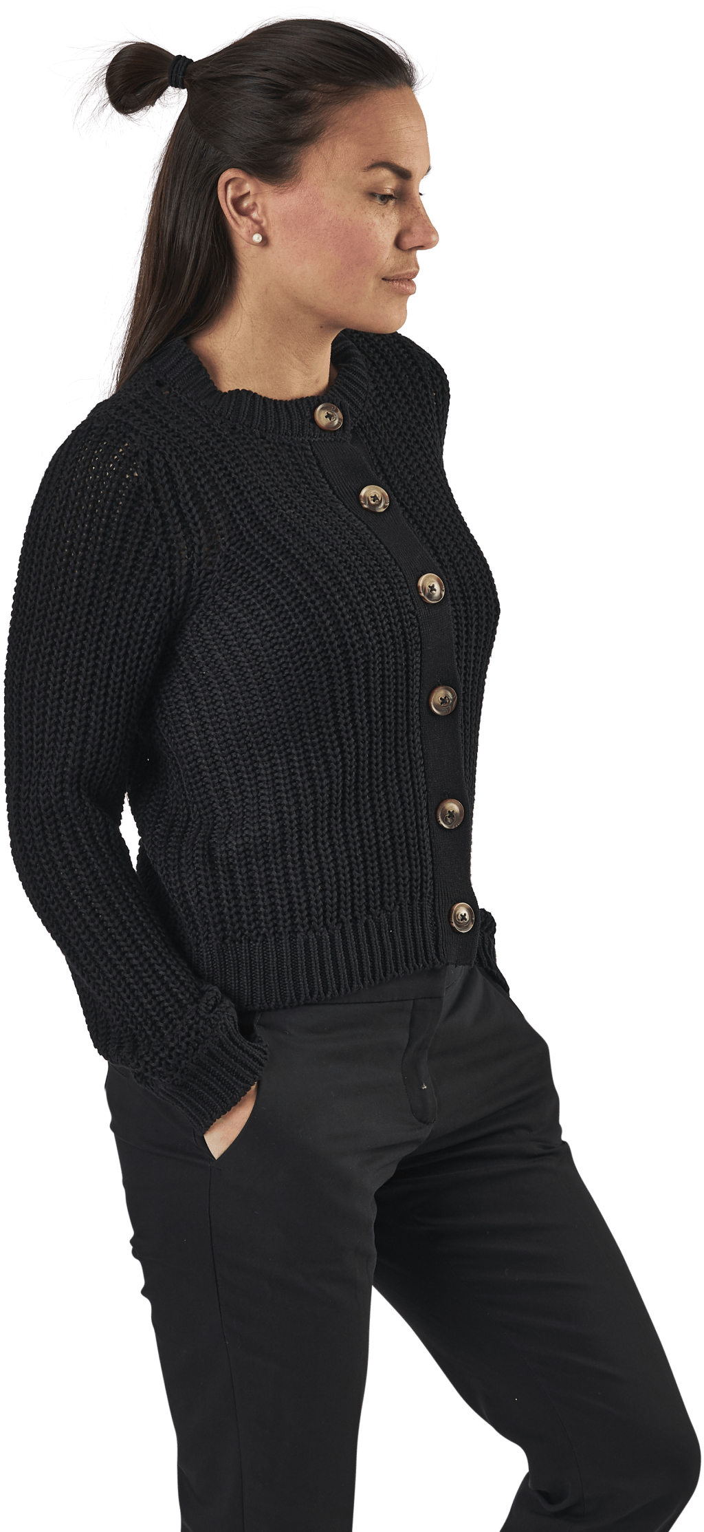 Petula Ls  Knit Cardigan Black - Bild 4