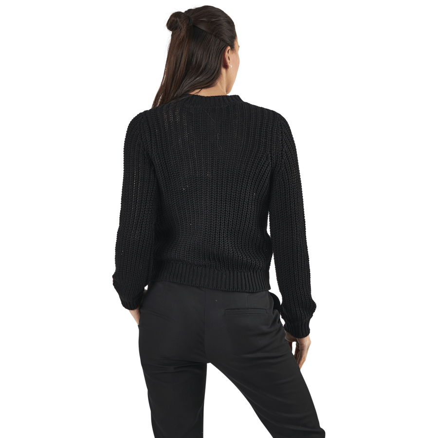 Petula Ls Knit Cardigan Black