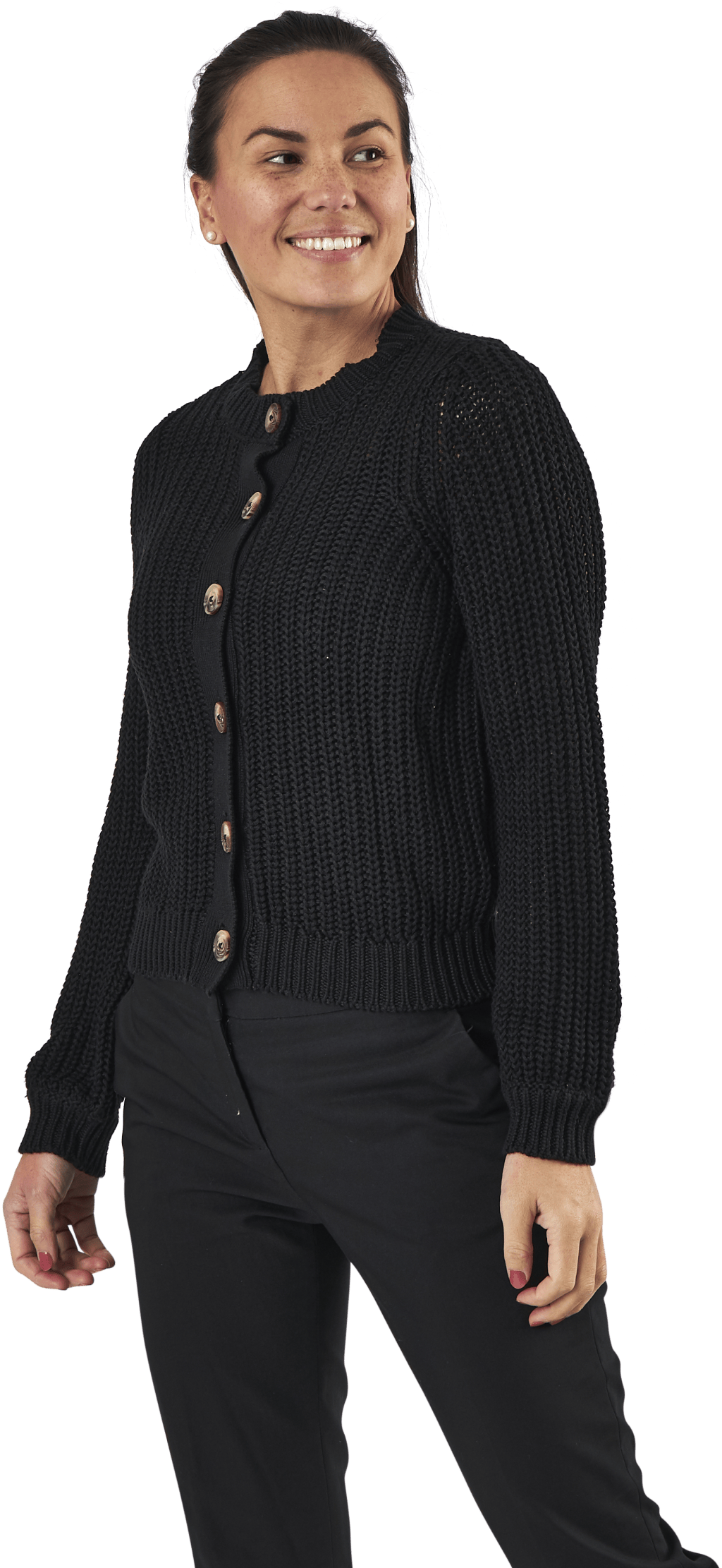 Petula Ls  Knit Cardigan Black - Bild 2