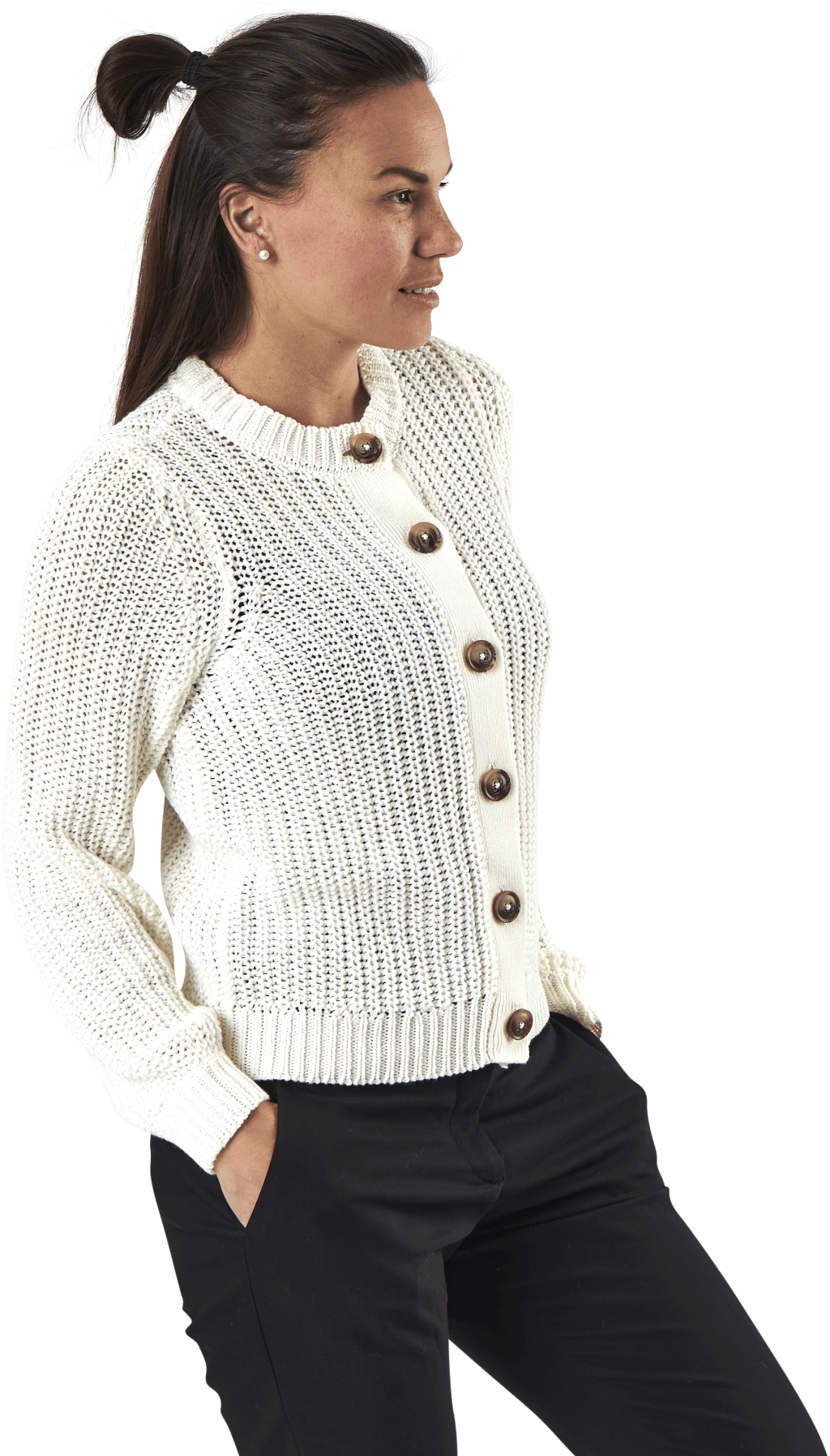 Petula Ls  Knit Cardigan White - Bild 5