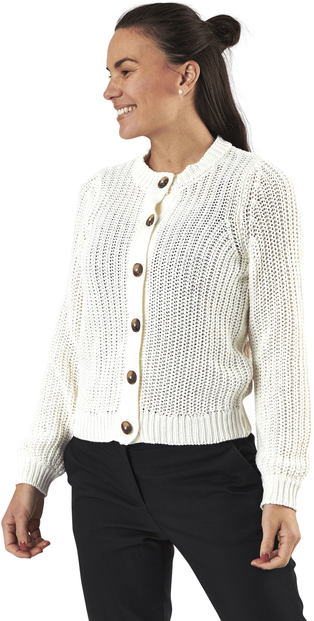 Petula Ls  Knit Cardigan White - Bild 4