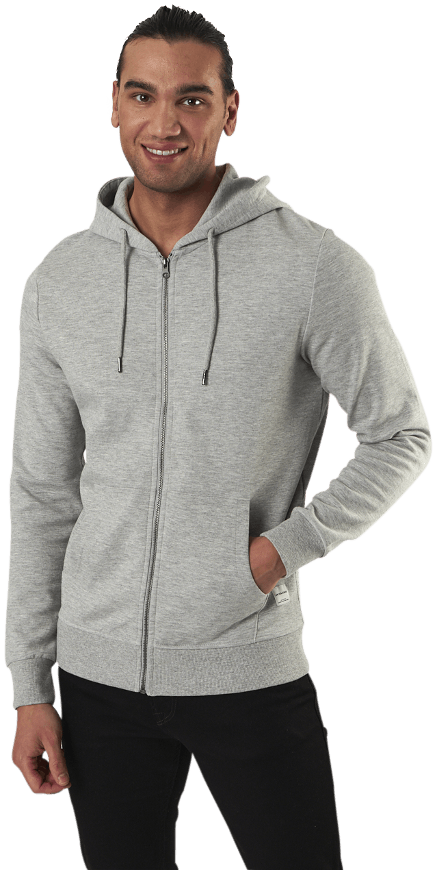 Basic Sweat Zip Hood Grey, Male, Apparels, Shirts, Grey, XXL