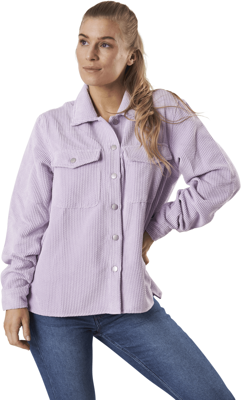 Steffi Ls Corduroy Shirt D2D, Female, Kläder, Skjortor, Lila, XS