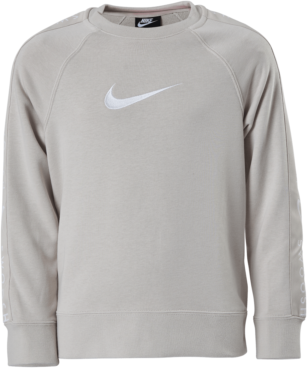 Junior Swoosh Crew Beige, Unisex, Apparels, Shirts, White, XL