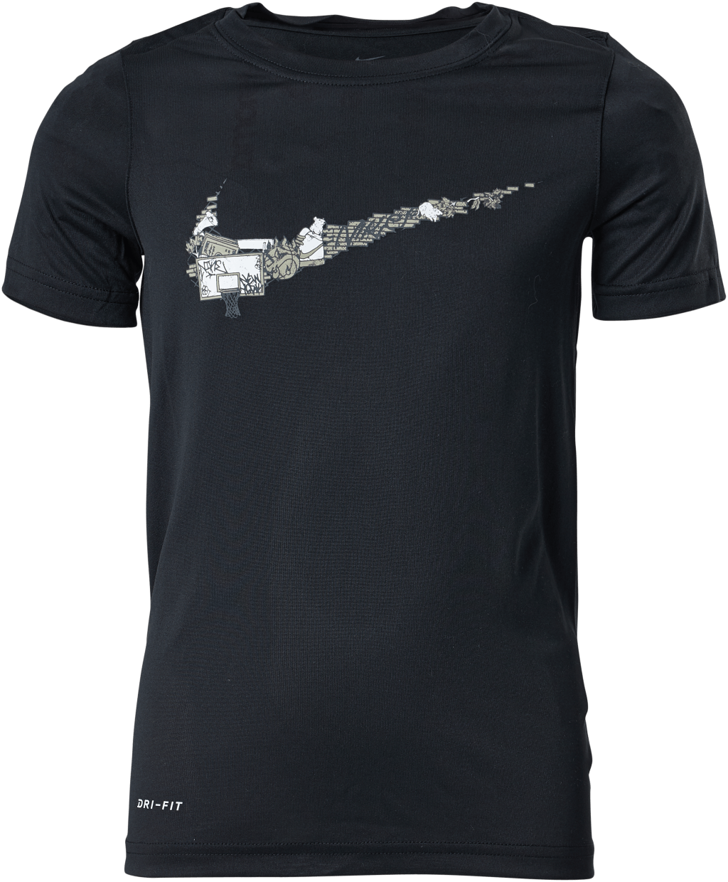 Junior Dri-Fit Basket Tee Black, Unisex, Kleding, T-shirt, Zwart, XS