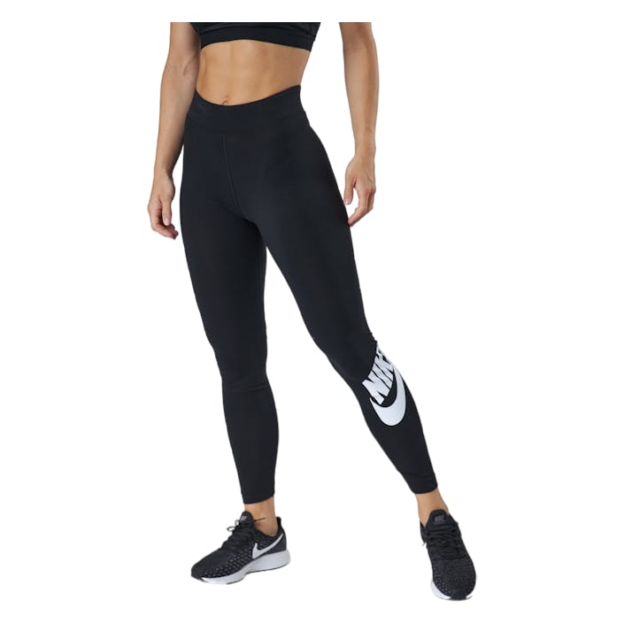 Sportswear Essential Women's High-Waisted Logo Leggings BLACK/WHITE, Female, Kläder, Tights, Svart, XS