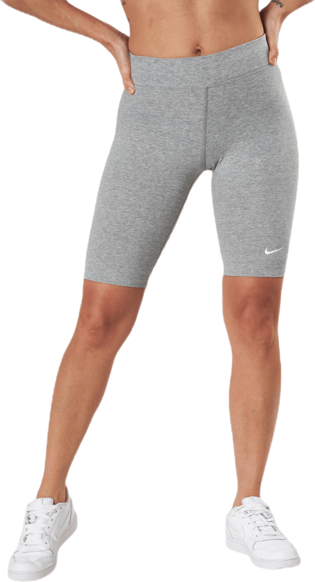 Sportswear Essential Women’s Mid-Rise Bike Shorts DK GREY HEATHER/WHITE