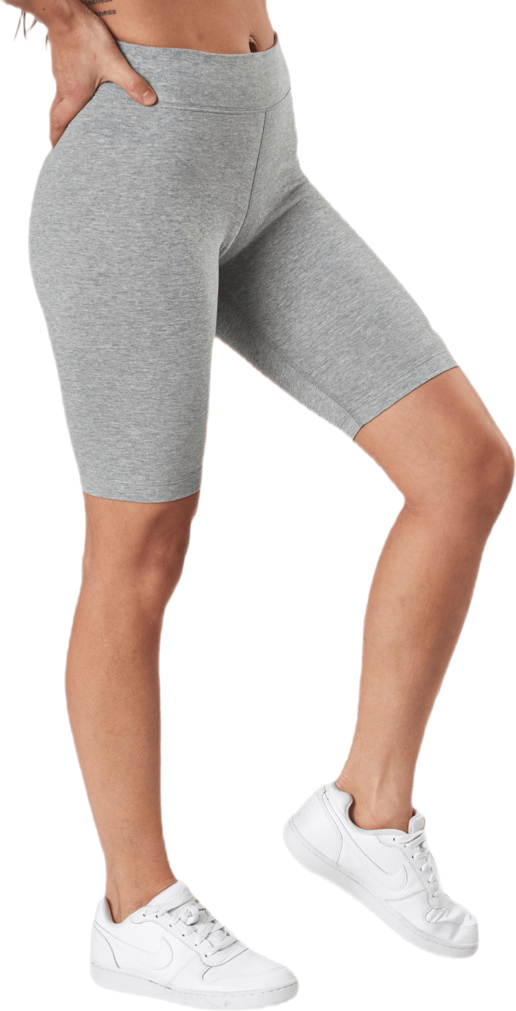 Sportswear Essential Women's Mid-Rise Bike Shorts DK GREY HEATHER/WHITE - Bild 2