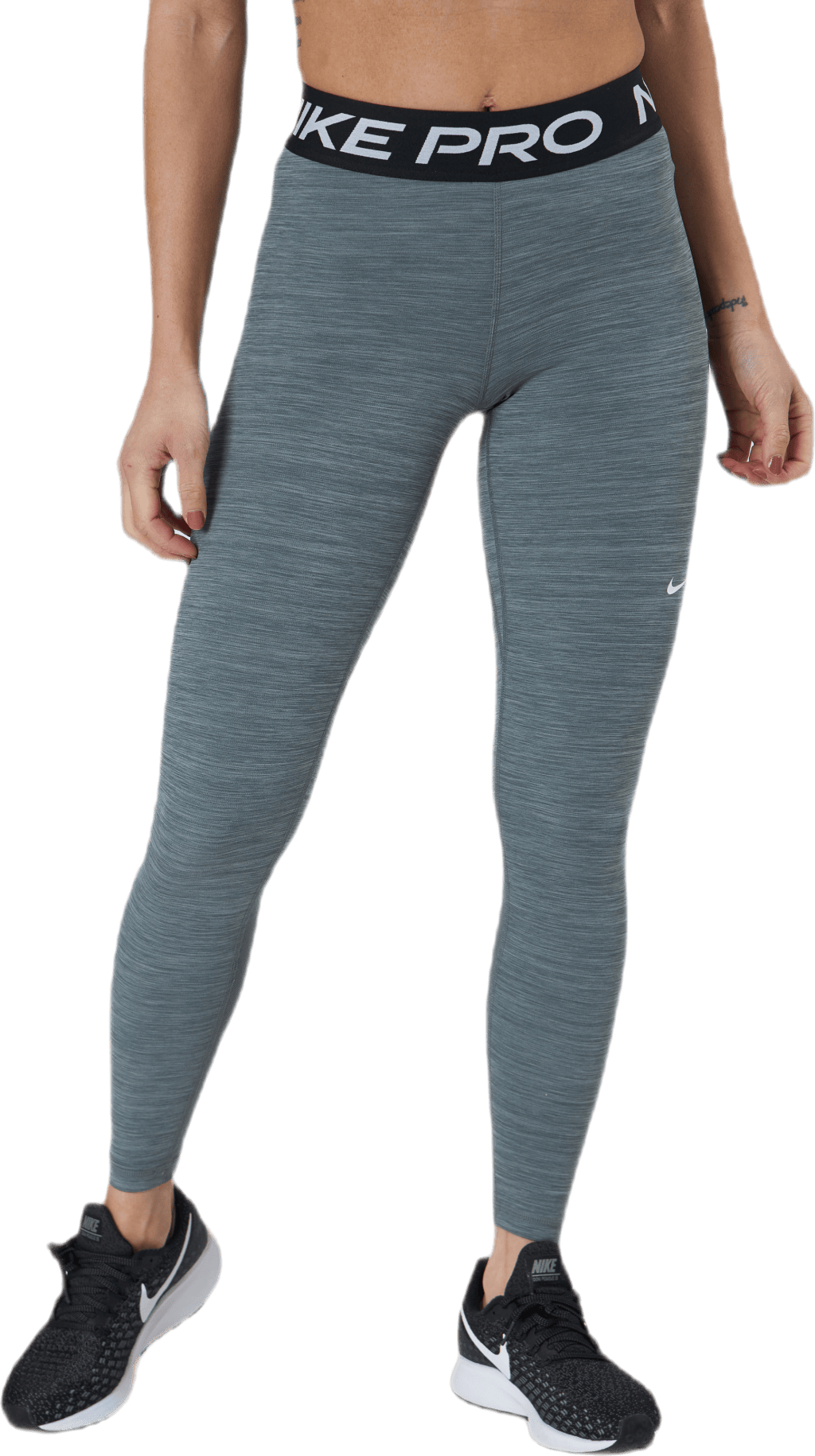 Nike Pro Women’s Mid-Rise Mesh-Paneled Leggings SMOKE GREY/HTR/BLACK/WHITE