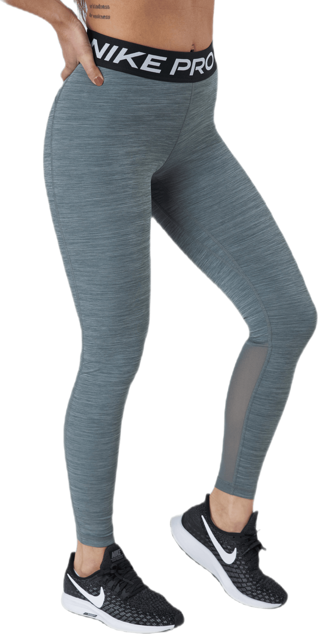 Nike Pro Women's Mid-Rise Mesh-Paneled Leggings SMOKE GREY/HTR/BLACK/WHITE - Bild 2