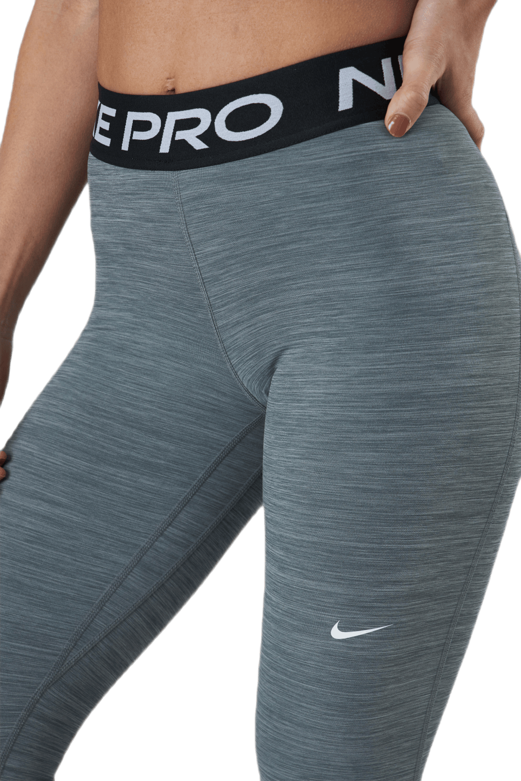 Nike Pro Women's Mid-Rise Mesh-Paneled Leggings SMOKE GREY/HTR/BLACK/WHITE - Bild 4