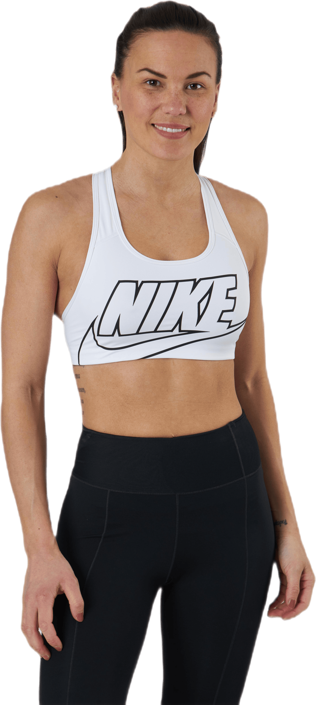 Medium Futura Bra White/Black, Female, Odzież, Stanik sportowy, Bieganie, Biały, M
