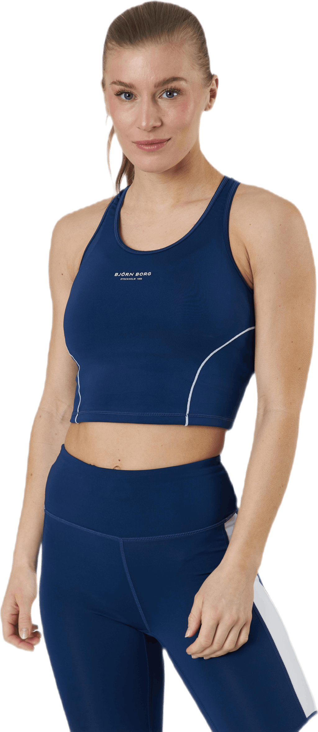 Sthlm Cropped Tank Blue, Female, Apparels, Tops, Workout, Blue, 38