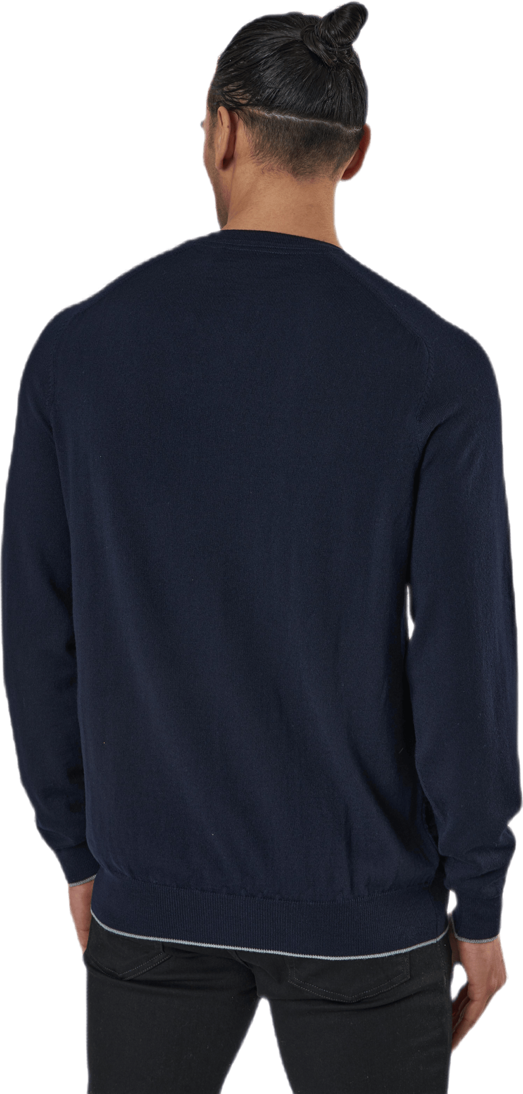 Grid Texture V Neck Jumper Blue - Bild 3