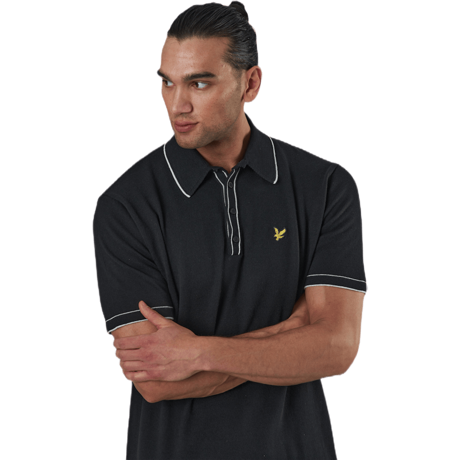 Knitted Branded Polo Black - Bild 2