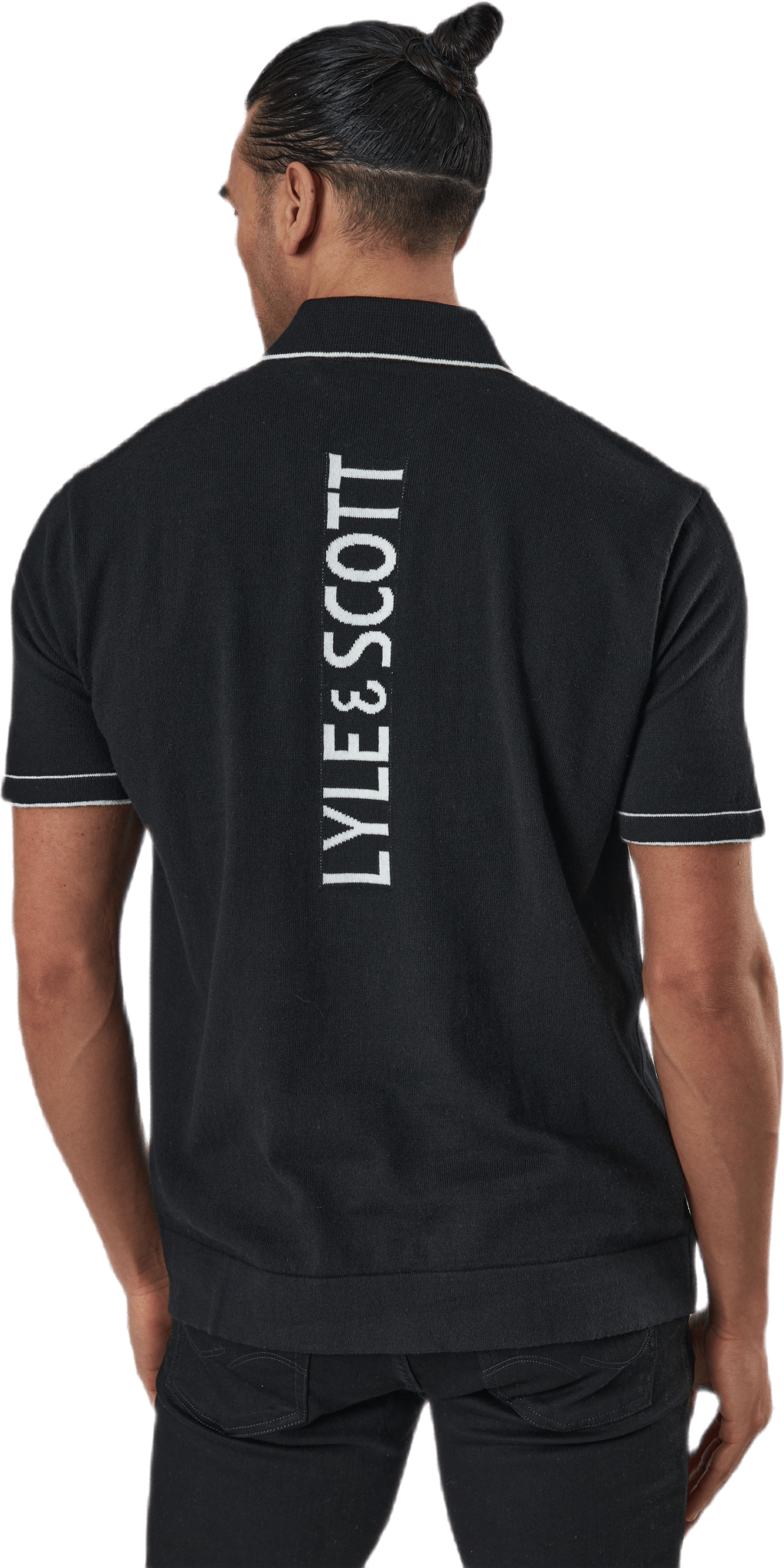 Knitted Branded Polo Black - Bild 3