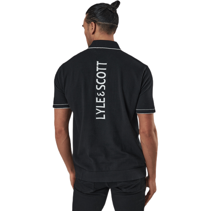 Knitted Branded Polo Black - Bild 3