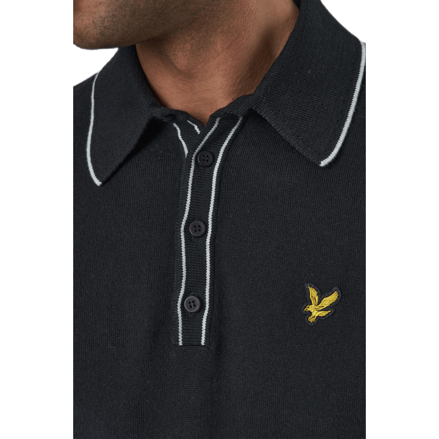 Knitted Branded Polo Black - Bild 4