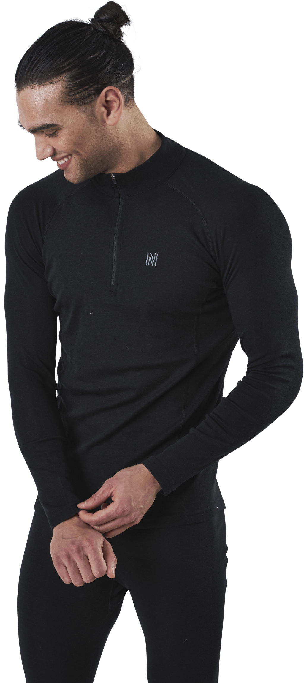 Ubbe Long Sleeve with Zip 100% Merino Wool Black