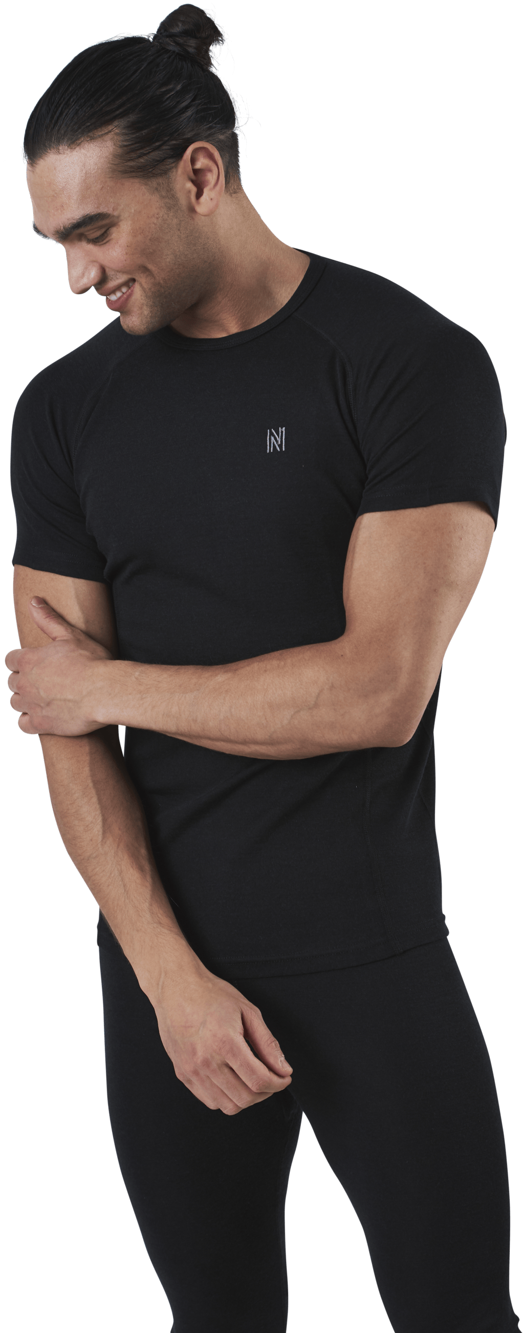 Floki Short Sleeve Slim Fit 100% Merino Wool Black, Male, Apparels, T-shirt, Black, S