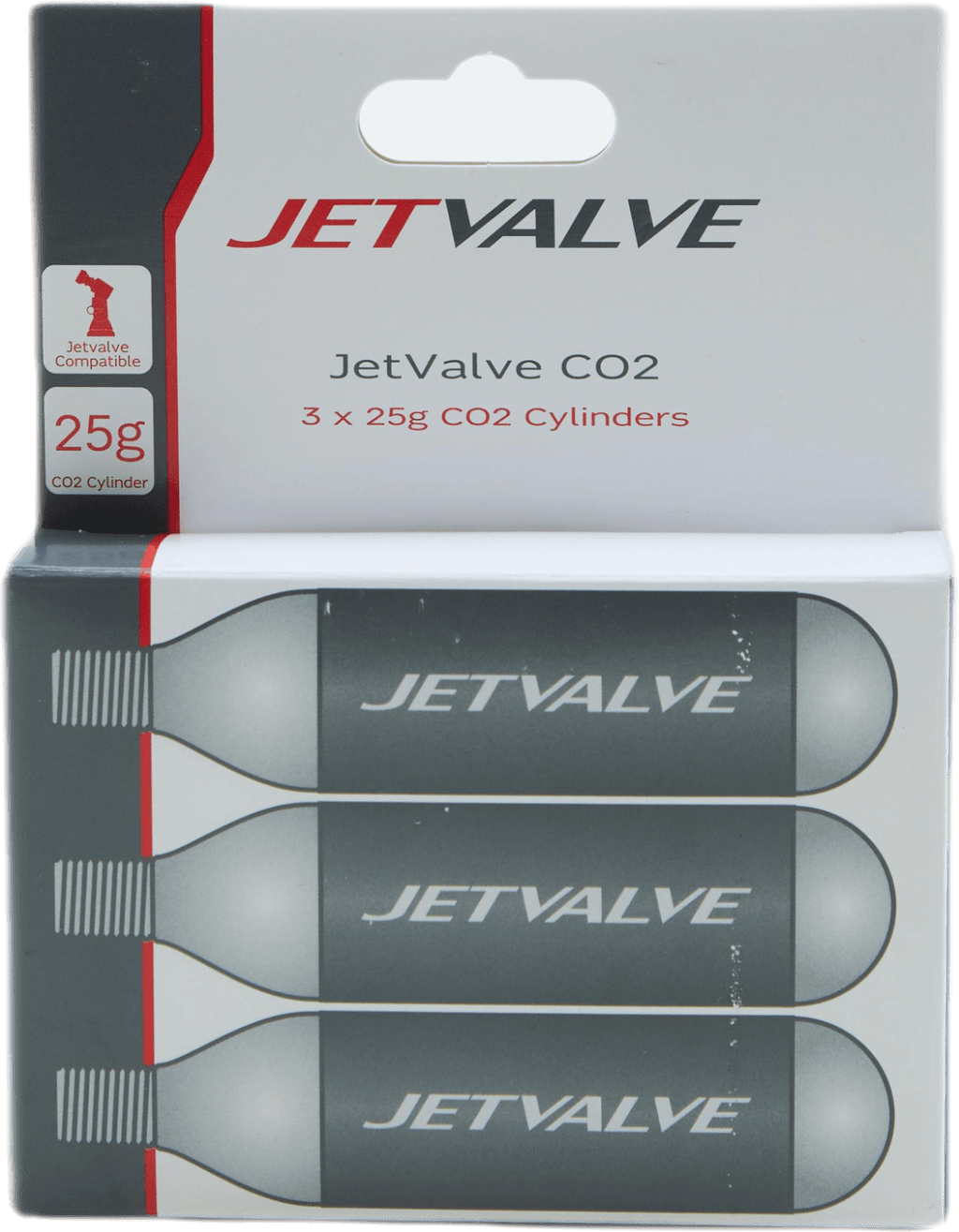 Jetvalve CO2 Cylinders 3p Black