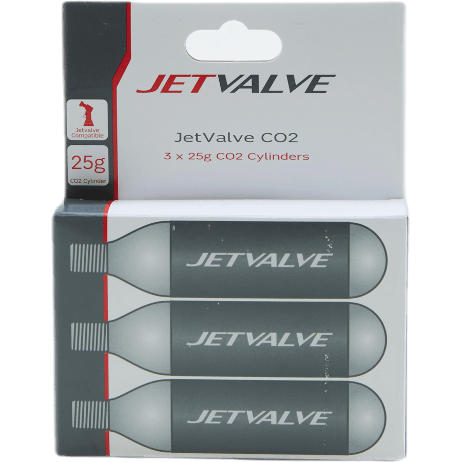 Jetvalve CO2 Cylinders 3p Black