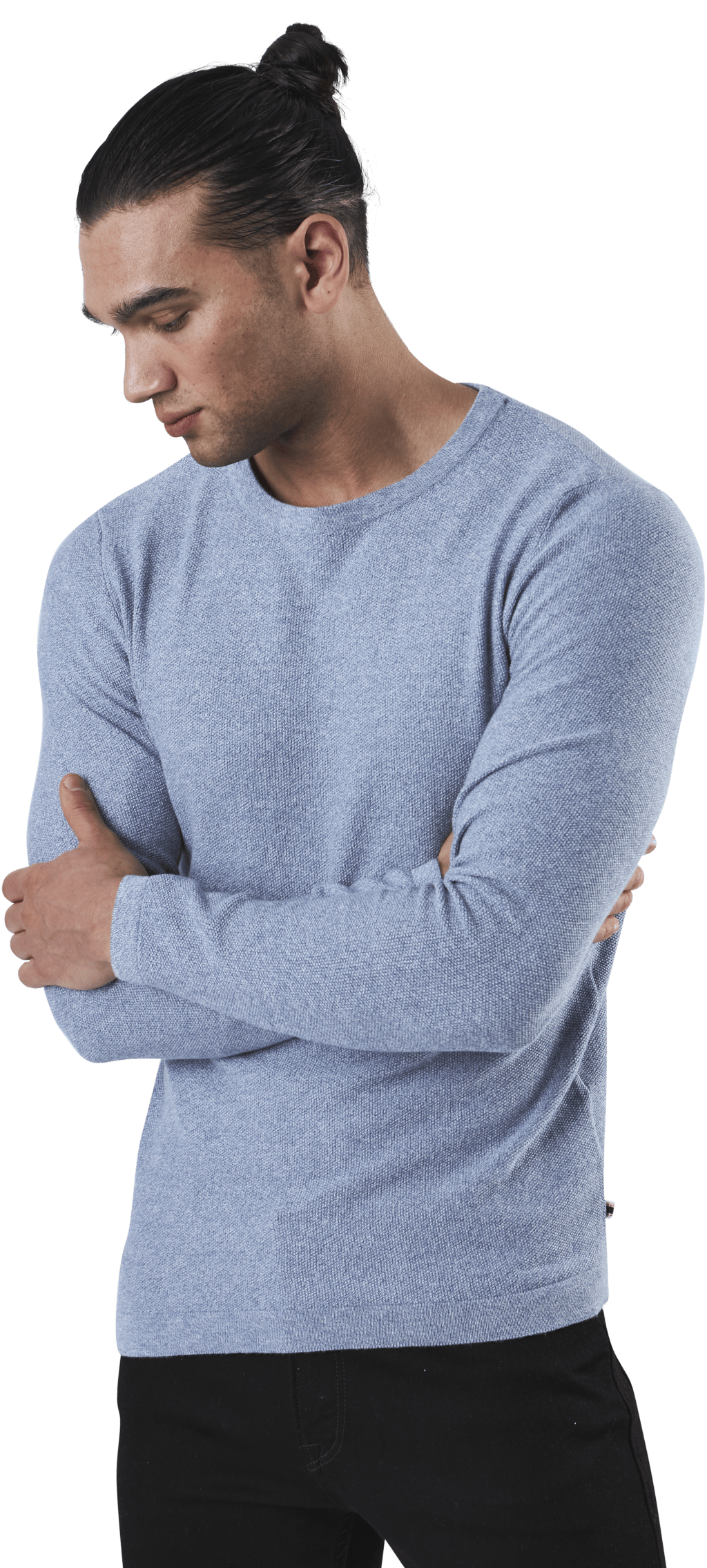 Rob Knit Crew Neck Blue - Bild 3