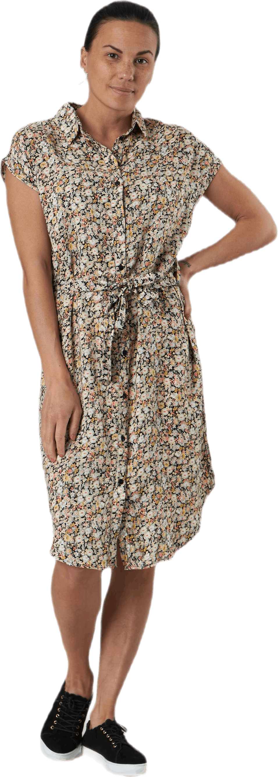 Nya Ss Shirt Dress Black, Female, Apparels, skirts & dresses, Black, L