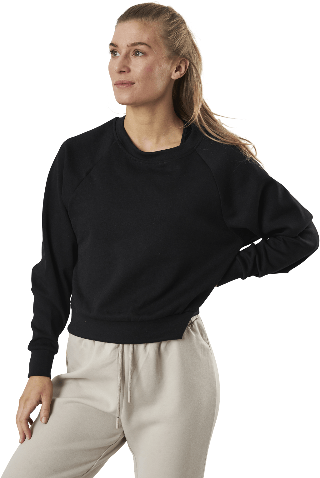 Joy L/S Raglan O-Neck Swt Black - Bild 2