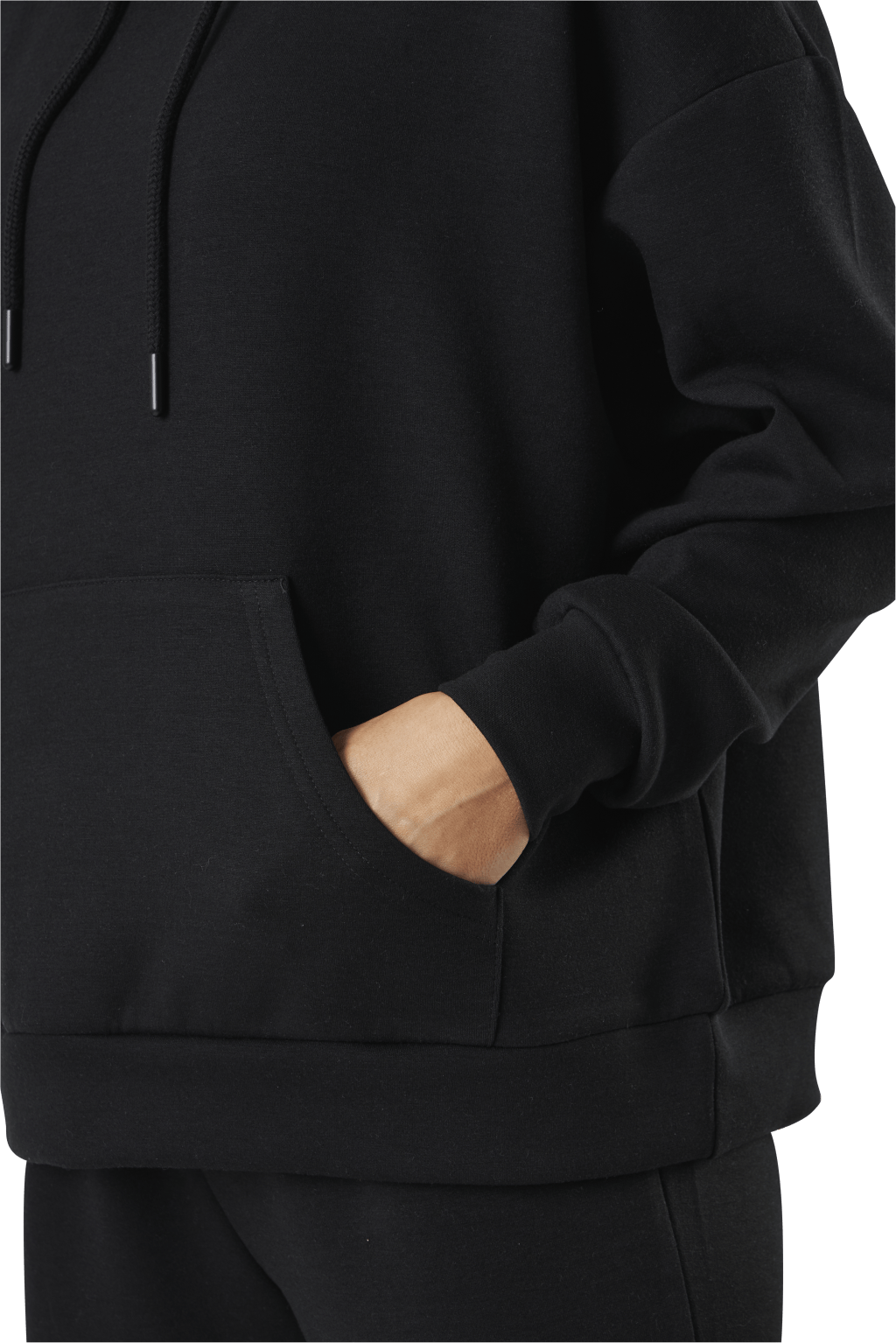 Joy L/S Oversize Hood Swt Black - Bild 4