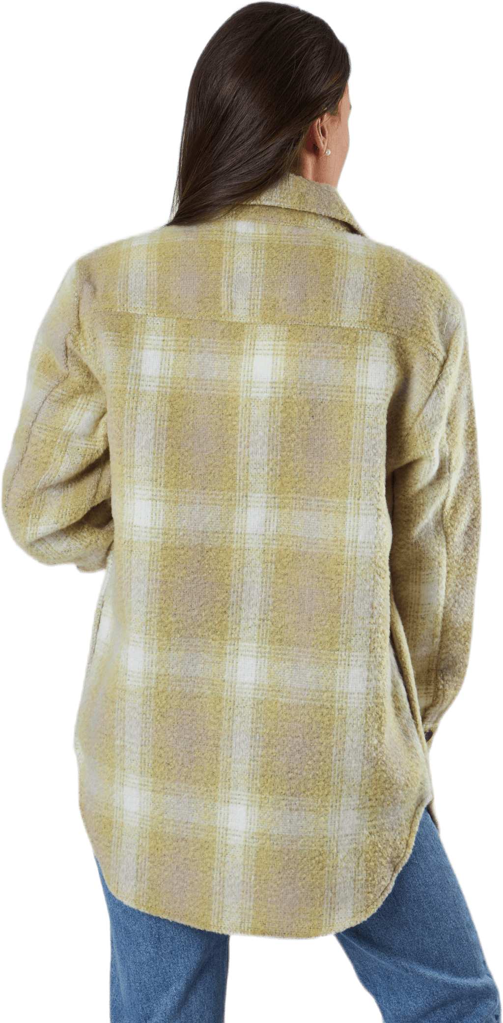 Deena-Oma L/S Check Shacket Cc Pnt White - Bild 3