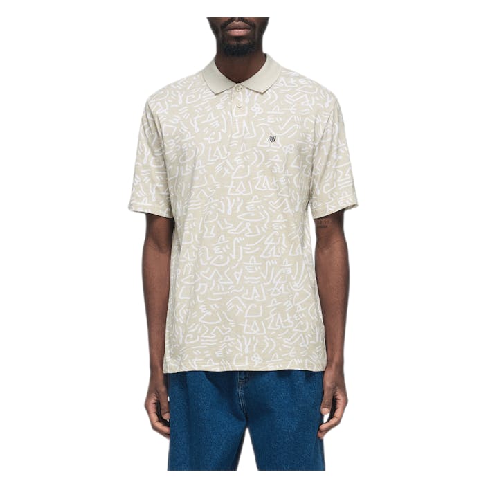 Rue Short Sleeve Polo Gray, Male, Klær, Tops, Hvit, S