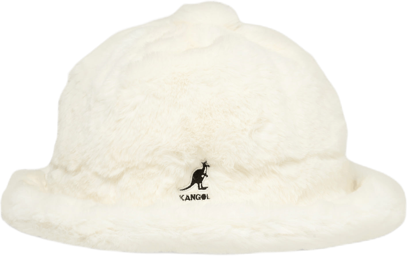 white fuzzy kangol hat