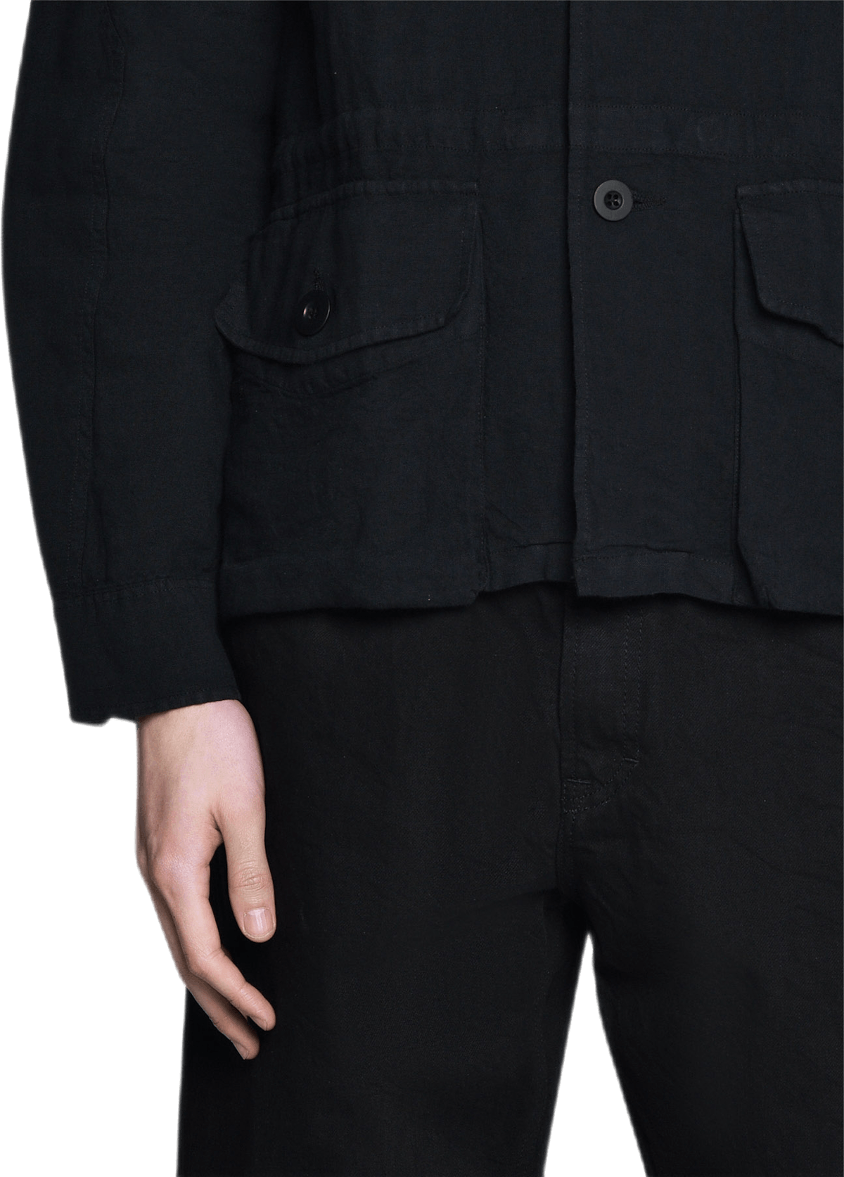 Puff Pocket Shirt Jacket Black