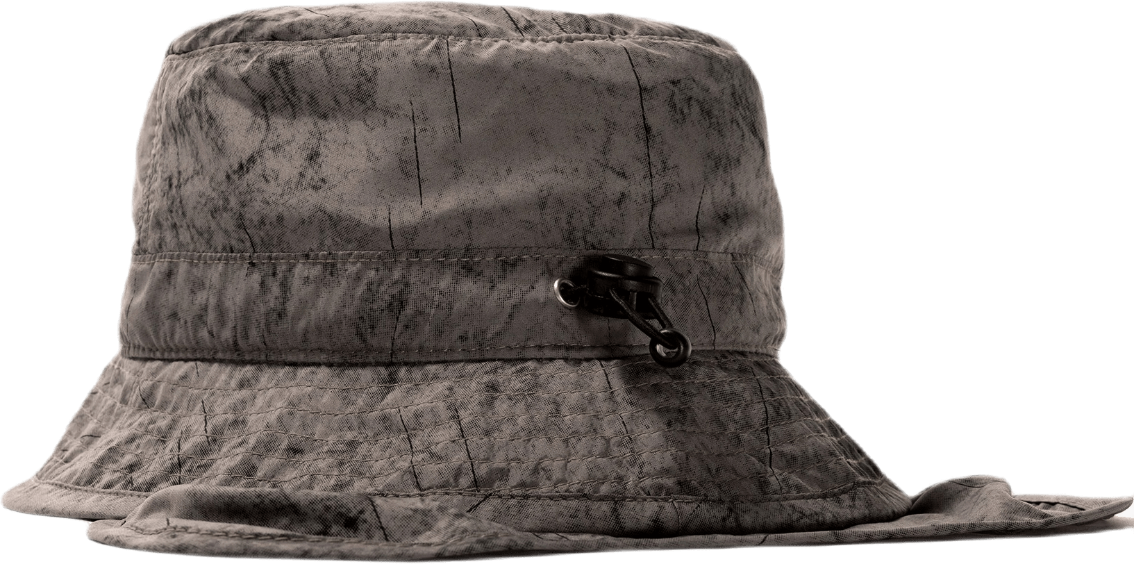 Dyed Nylon Bungee Bucket Hat Gray 