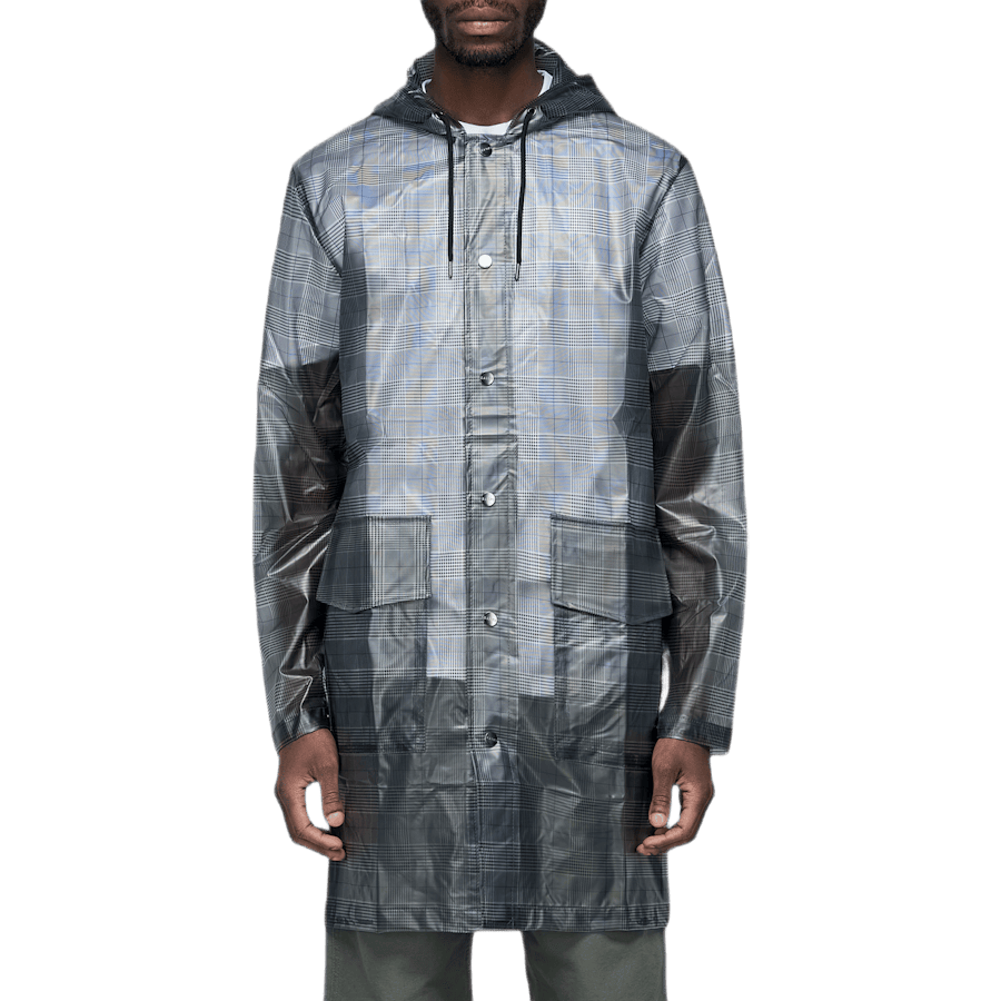 Check Hooded Coat Gray