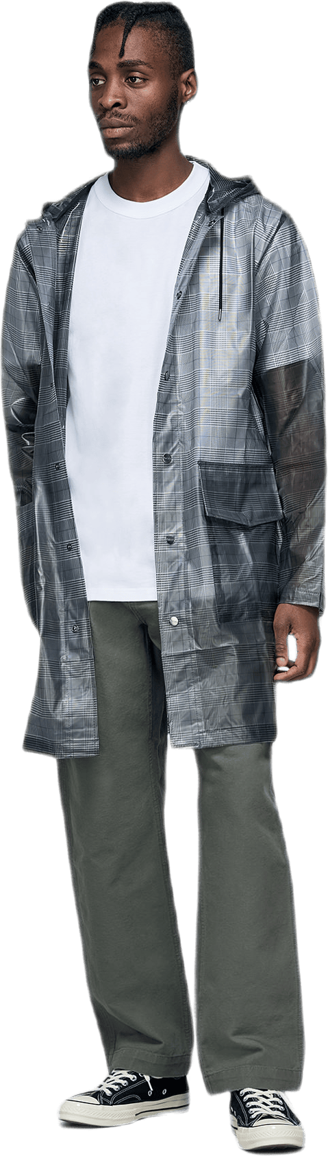 Check Hooded Coat Gray - Bild 3