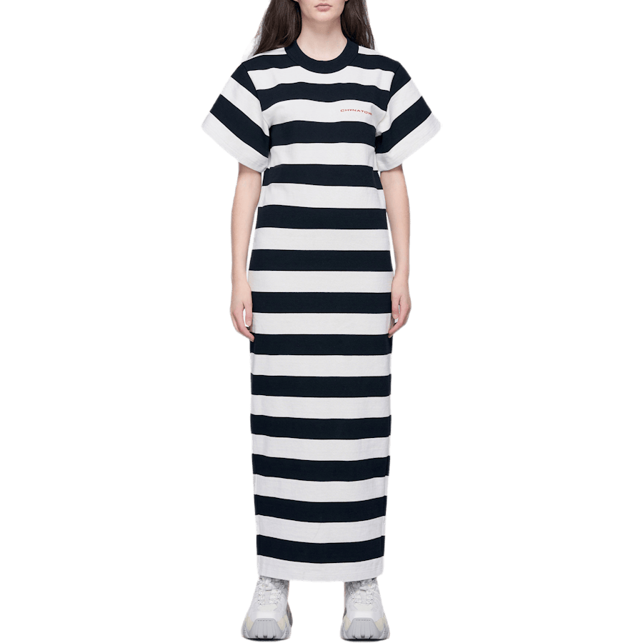 Chynatown Striped T-shirt Dres White