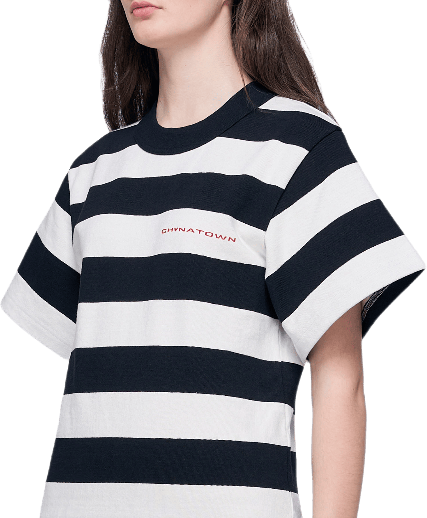 Chynatown Striped T-shirt Dres White - Bild 2