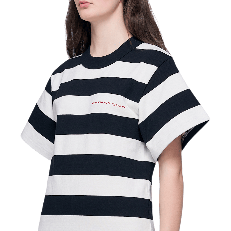 Chynatown Striped T-shirt Dres White - Bild 2