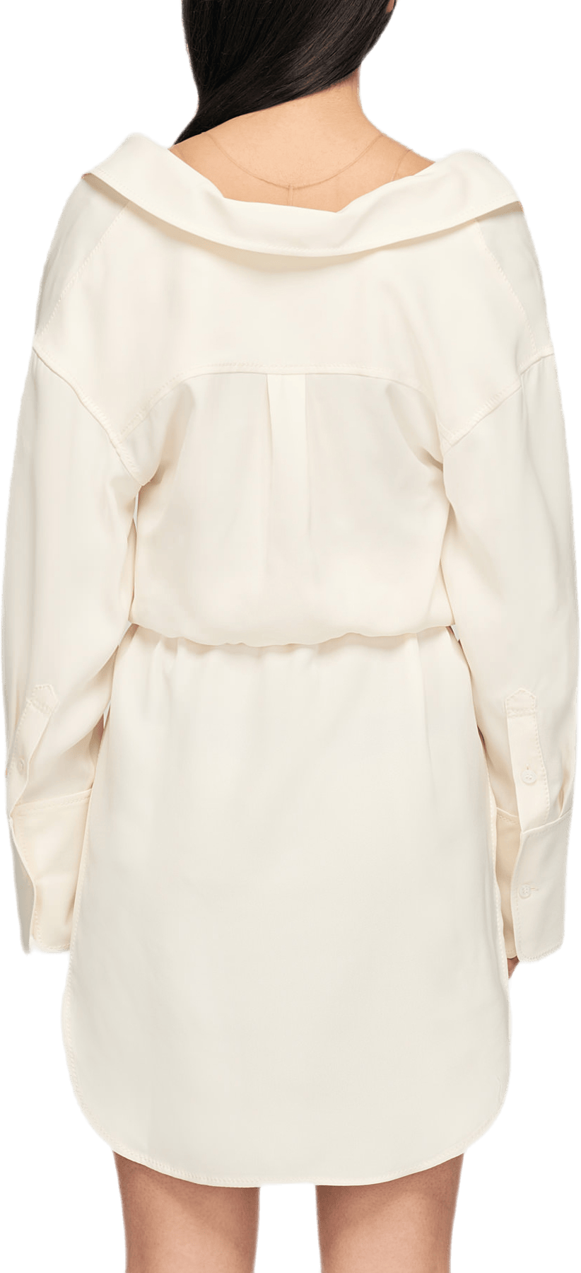Falling Shoulder Shirt Dress W White - Bild 5