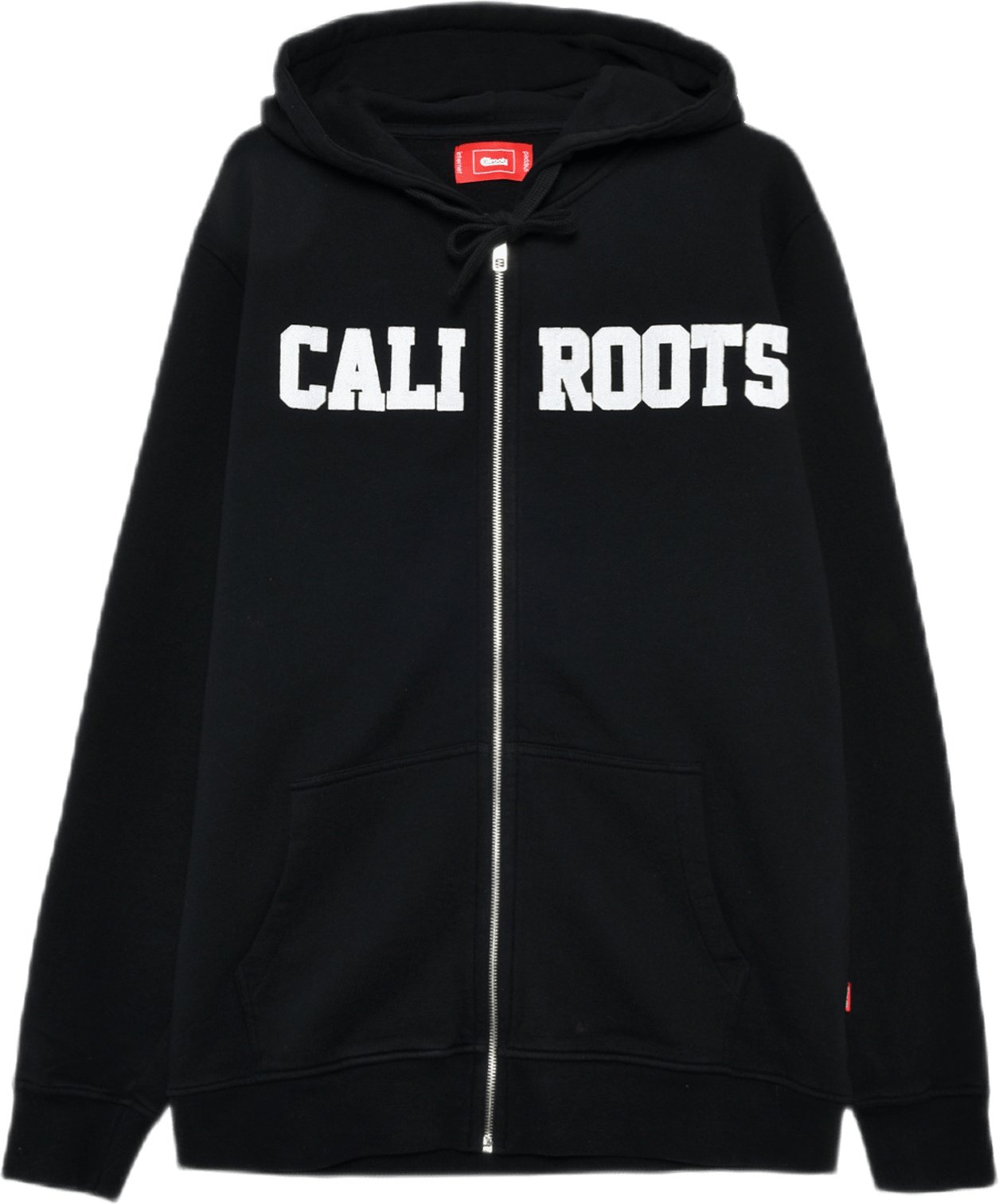 Felt Logo Zip Hoodie Black