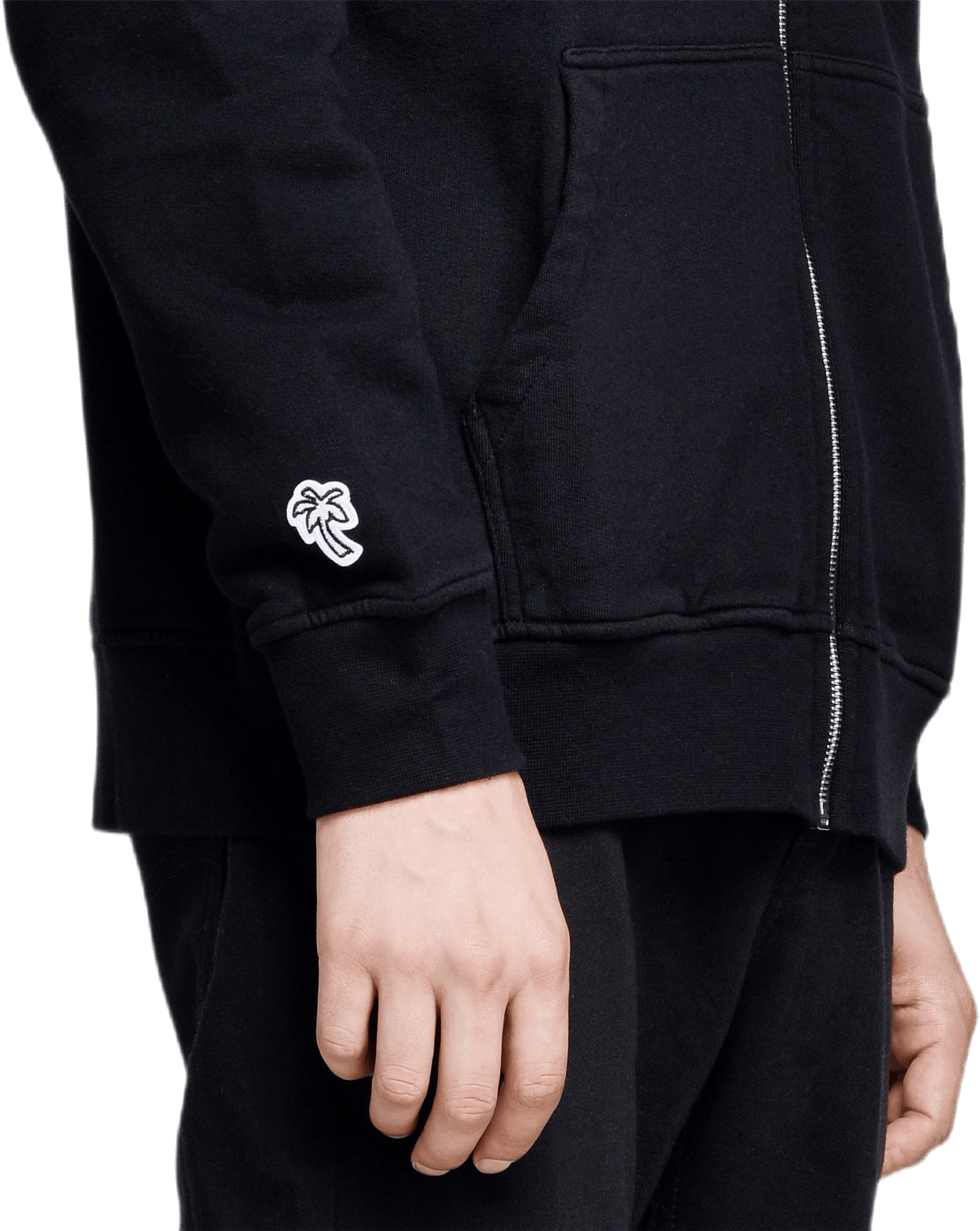 Felt Logo Zip Hoodie Black - Bild 5