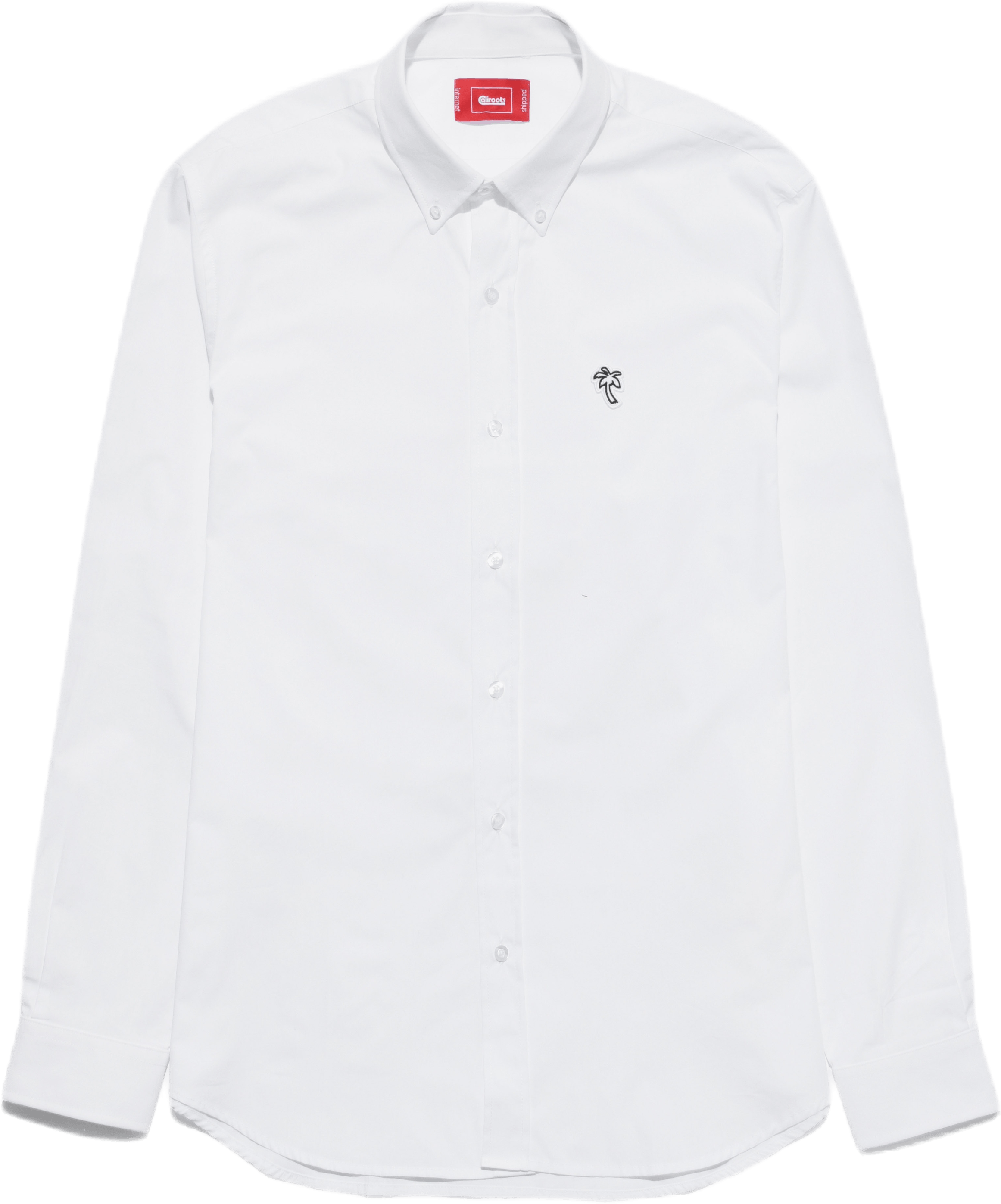 Poplin Palm Shirt White, Unisex, Vêtements, Tops, Blanc, XL