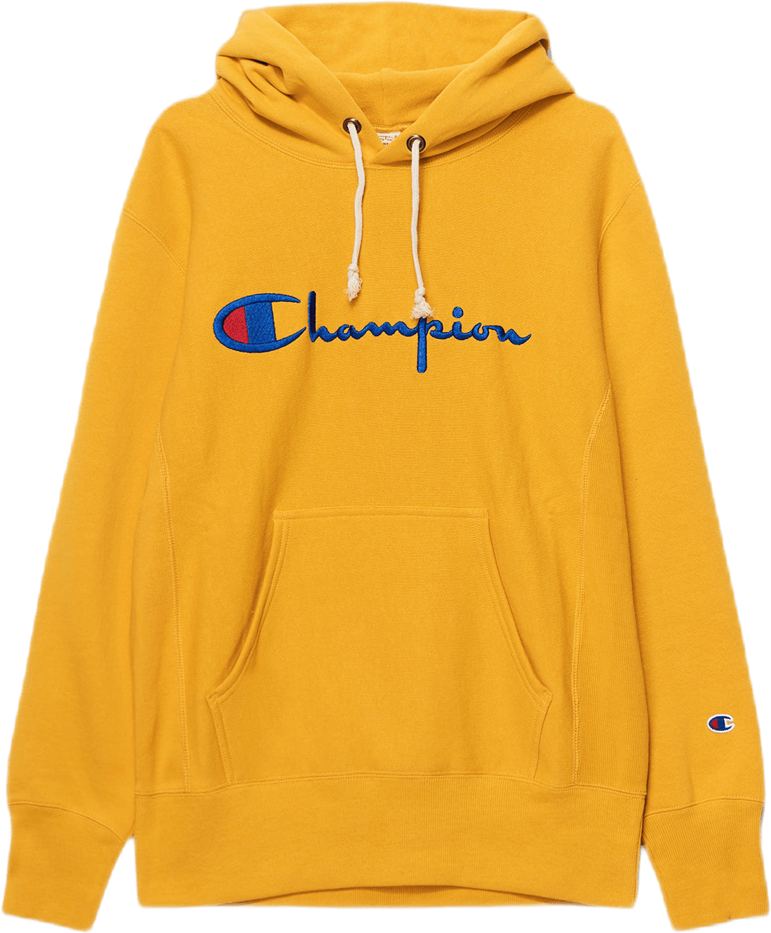 Reverse Weave Pullover Hood Yellow