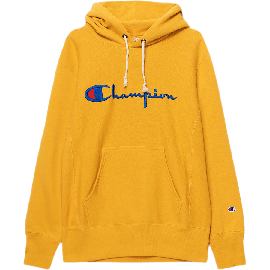 Reverse Weave Pullover Hood Yellow